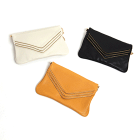 00867 Three zippered clutch BG