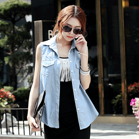 인기~! 00157 청 투 포켓 셔츠 