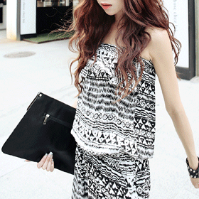 바캉스룩~강추!! 00173 프린팅 7부 점프 수트 