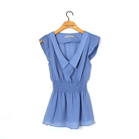 08935 슬림핏 셔링 블라우스 