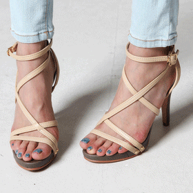 08764 심플한 사선 스트랩 힐 