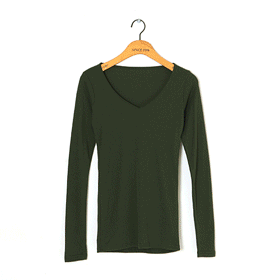 인기! 00040 7가지 컬러_베이직 V넥 긴팔 티셔츠 