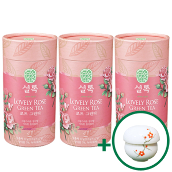 [행사상품]설록차로즈그린티지관(12Tx3)+다기잔 