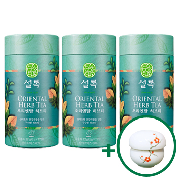 [행사상품]설록차 오리엔탈허브티지관(12Tx3)+다기잔 