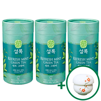 [행사상품]설록차민트그린티지관(12Tx3개)+다기잔 