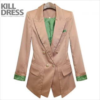 기획특가! 조기품절예상~ 서두르세요~ [가을신상~!!]고급스러운 배색 테일러드카라 더블 자켓_L1308