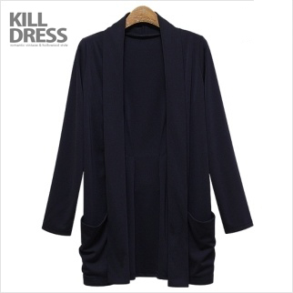 [가을신상+77사이즈까지~!!]루즈한핏 심플함이 세련된 숄카라 주머니 롱자켓_L1310 