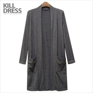 [가을신상~!!]날씬한 핏 심플함이 세련된 주머니 롱 가디건_L1039