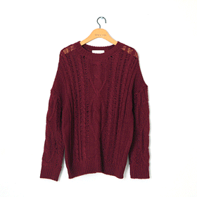 00427 꽈배기 라운드 니트