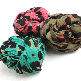 추천! 10745 레오파드 주름 스카프 