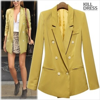 [자체제작+77사이즈까지]트랜디한 샤이닝 펄단추 슬림 테일러드 더블자켓_L1346