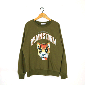 00536 호랑이 맨투맨 티