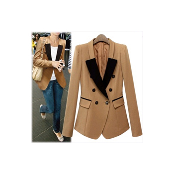 하이퀄리티 럭셔리 배색 슬림라인 더블자켓_L1358 