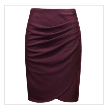 [가을신상~!!]여성스러운 랩스타일 앞셔링 튤립라인 스커트_L1372 