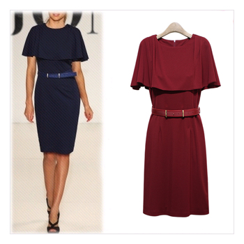 [벨트SET+77size까지]명품스타일 벨트SET 우아한케이프 H라인 원피스_L1376 