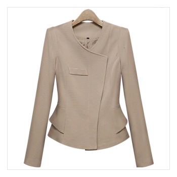 인기! [브랜드퀄리티+77사이즈까지~!!]라인이 살아있는 럭셔리 노카라 사선지퍼여밈 자켓_L1388