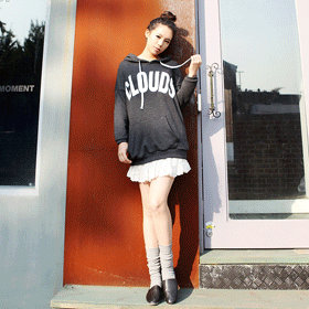 00796 구름 후드 티