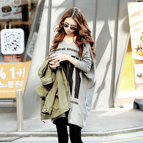 00825 롱 V넥 박스 T