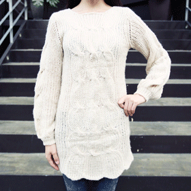 11200 꽈배기 라운드 롱 티 