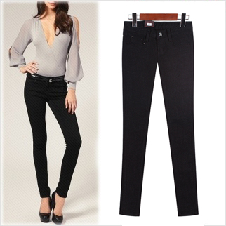 [활용만점+30inch까지~!!]편안하고 활용도 높은 날씬핏 블랙 스키니 팬츠_L1399 