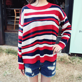 11202 배색 컬러 니트 