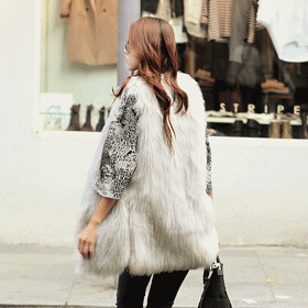 00879 럭셔리 퍼 롱 베스트 