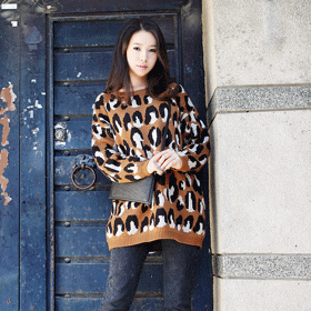 00003 레오파드 롱 니트 