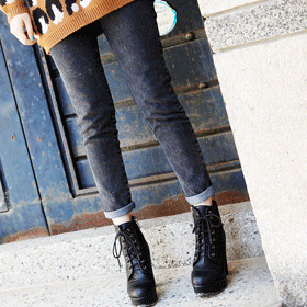 00009 스톤워싱 데님 레깅스 