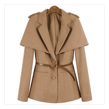 [2SET+77size까지~!!]벨트SET 케이프디자인 클래식라인 견장 모직자켓_L1410