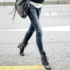 00961 다크 청 헤짐 팬츠 