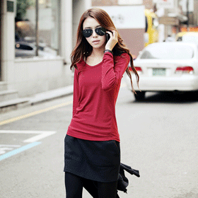 00952 숄더 포인트 베이직 티