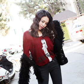 00021 섹시 프린팅 티