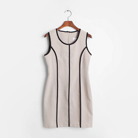 09394 배색 스트라이프 원피스 