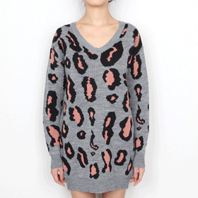 09433 감각적인 호피패턴 원피스 