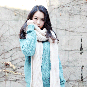 00127 레인보우 꽈배기 니트 