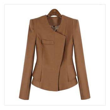 [겨울wool소재추가+77size까지]세련된 라인 럭셔리 노카라 사선지퍼여밈 자켓_L1425