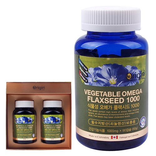 오리진 식물성 오메가 플랙시드오일 1000mgX90캡슐x2병