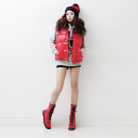 06877 양면패딩 조끼