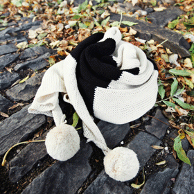 09558 방울 스트라이프 목도리 