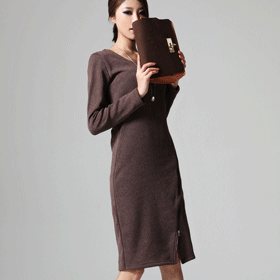 09587 지퍼 포인트 롱원피스