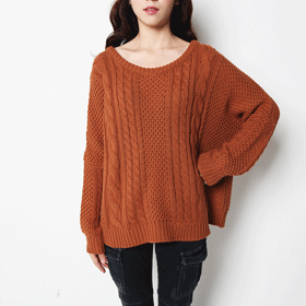 11595 꽈배기 라운드 니트 