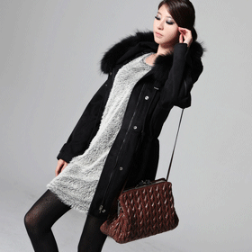 09580 따뜻한 라쿤 모직 코트 
