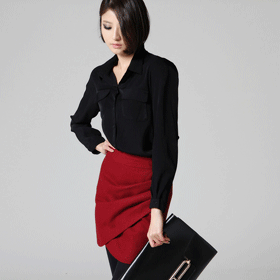 09630 양 포켓 베이직 블라우스 