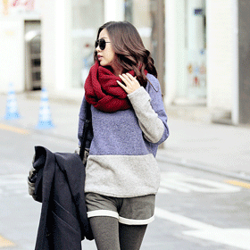 01089 베이직 배색 니트 