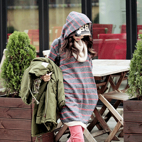 01090 2가지 스타일 후드원피스