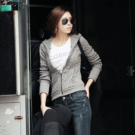 01151 슬림 라인 꼬임 후드