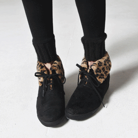 09720 호피 카라 키높이 슈즈 