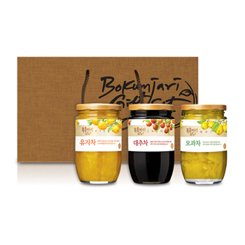 복음자리선물셋트차4호(유자480/대추차460/모과차480)3종 