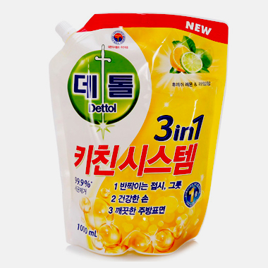 데톨 키친시스템 후레쉬레몬&라임향(1L) 리필 