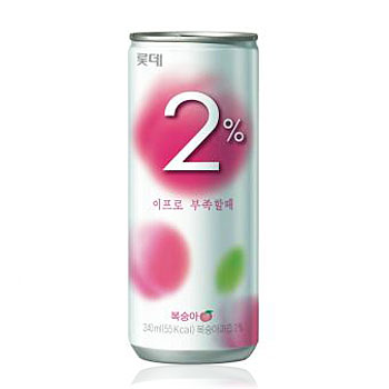 롯데칠성 2% 부족할때 복숭아 250ml캔 